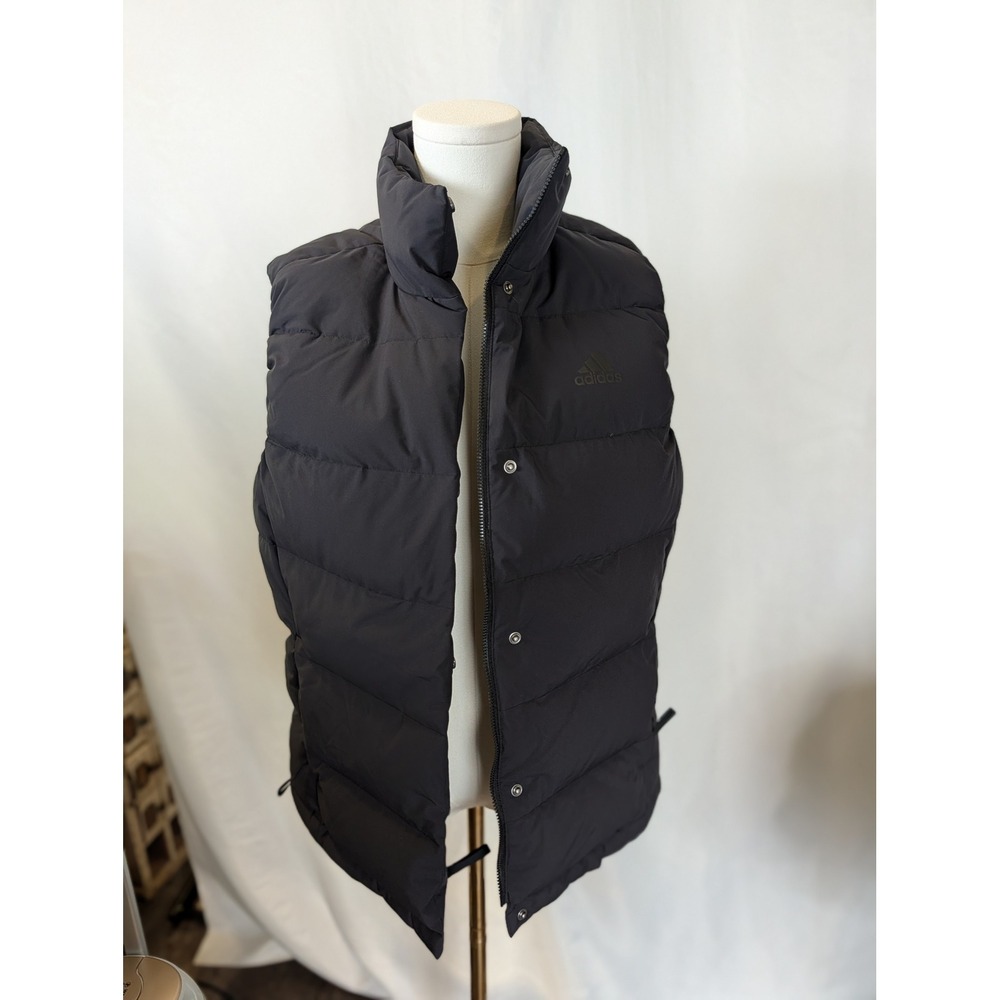 Adidas Helionic Vest Womens Small Black Puffer Quilted Full Zip Jacket IX8868